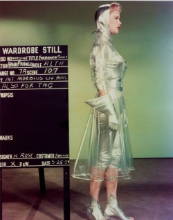 fortunecookied:Wardrobe still of Anne Francis from Forbidden Planet (1956)