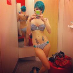 changingroomselfshots:  what do you think of my gf, might post more of her if there is an interested, cool tumblr btw!