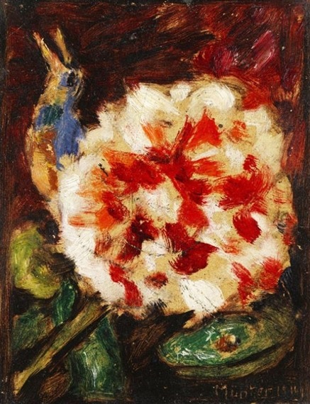 Blume mit Vogel und Echsenkopf, 1911, Gabriele Munter