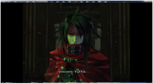 quartercirclejab:Vincent arrives just as Yuffie is wrapping up her job of shutting down the reactor 