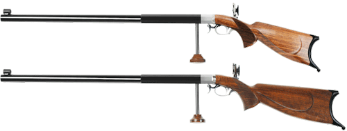 Pair of Billinghurst-Vetterli underhammer percussion muzzleloading target rifles.