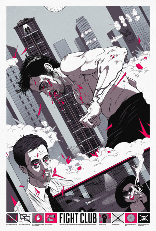 andrewarcher:  Fight Club - 24’ x 36’, 6 colour screenprint. Process and roughs/sketches at my facebook page. 