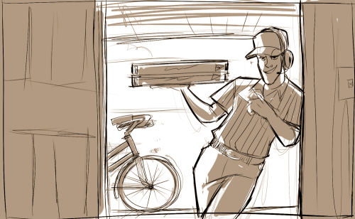 a-bloody-fruit-shop-owner:   ANON: omg… um. Yes requests here we go. Hello! I have no clue reaallyyyy what your drawing preferences are but just. A pizza guy scout would just be super cool. Like a scout in the typical pizza delivery guy outfit (like