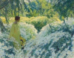 Dayintonight:emile-Octave Guillonnet (French, 1872 - 1967)Solitude In The Garden,