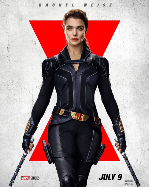 New! Black Widow character posters. In theaters and premier access on Disney+ on July 9th, 2021.