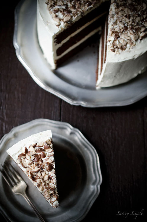 magicalfoodtime:(via Chocolate Malt Layer Cake - Savory Simple)