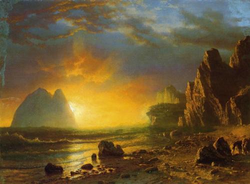 Sunset on the Coast, Albert Bierstadt, 1866