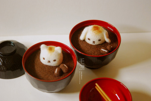 Do you want some Japanese Dessert? ▋Rice Cake with Red Bean Soup－kitten－puppy approximately 11 x 11 