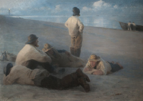 Summer Evening on the Beach at SkagenPeder Severin Krøyer (Danish; 1851–1909)1884Pastel on canvas Na