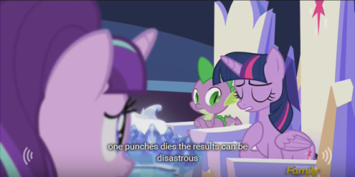 mlp-captions:Everyone should watch One Punch Man