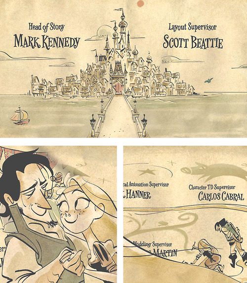 cartoonretro:  Beautiful drawings by Shiyoon K From the Tangled credit sequence. 