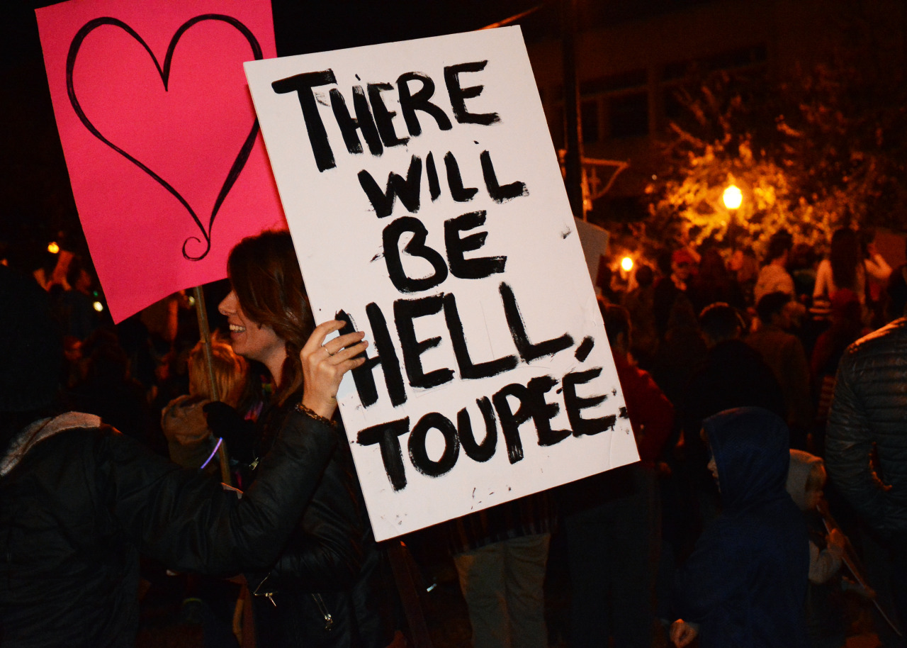 artwillsetyoufree:  Photographed the Anti-Trump Protest in Louisville, Kentucky tonight