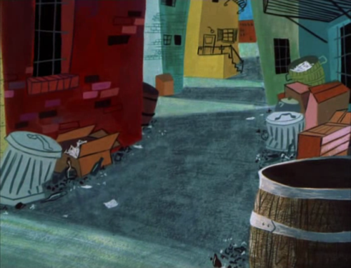 Animation art from the 1954 MGM cartoon, THE FLEA CIRCUS. In it, the fleas run away to join a dog. T