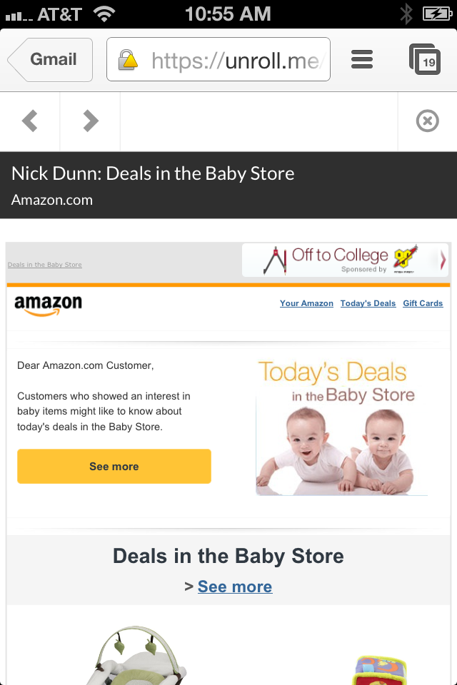 I don’t have a baby. I don’t buy anything related to babies. Get your act together, Amazon