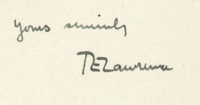 T.E. Lawrence’s signature.