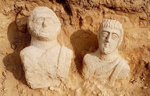 historyarchaeologyartefacts:Intriguing busts from Roman times that were discovered in a cemetery in 