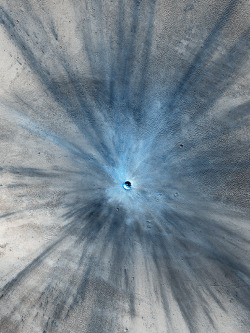 humanoidhistory:  An impressive impact crater on Mars, observed by NASA’s Mars Reconnaissance Orbiter, November 19, 2013. (NASA)