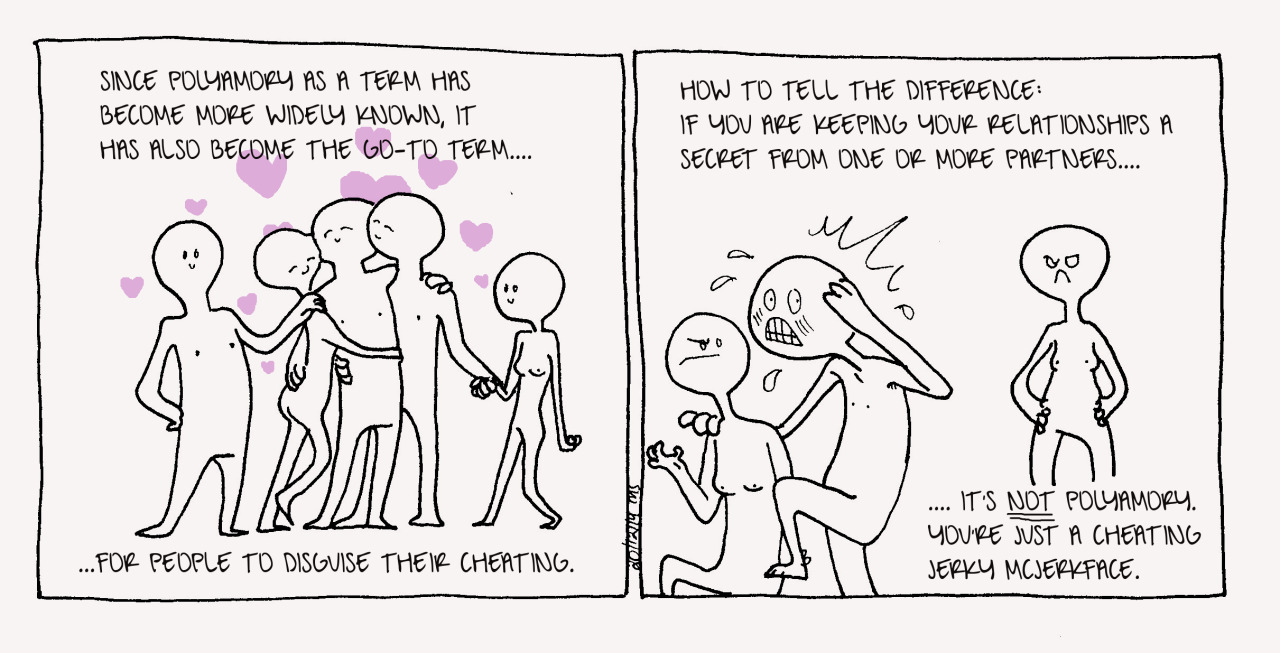 unheimlichdrachen:  ivyaura:  pantieslegrandma:  Polyamory. It’s not hard.  Also
