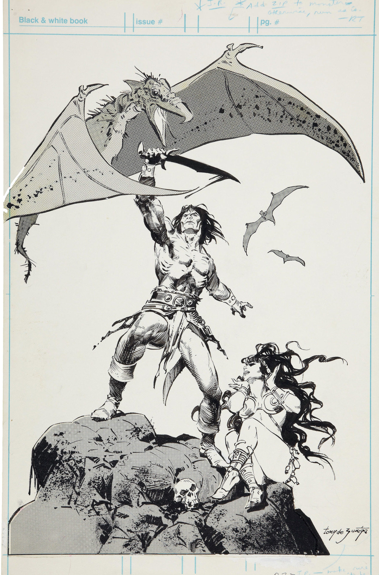 Original pin-up art by Tony DeZuniga from various issues of The Savage Sword of Conan,