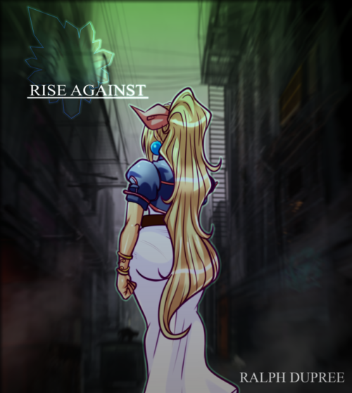 raldupreeart:this was actually supposed to be used for a motion comic i was practicing for Rise Against’s video game, it then turned into this image with I felt spoke volumes for it’s story! enjoy ^^ the pose with her looking back was supposed to