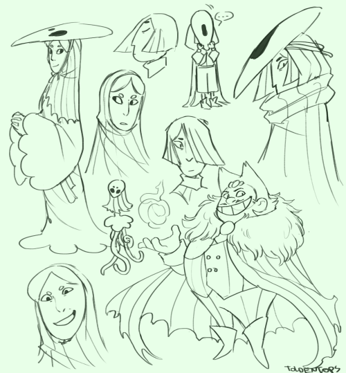 A bunch of hollow knight gijinka doodles for hollow knight’s 4th birthday!