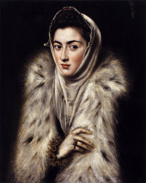 crystallizations: El Greco, “A Lady in a Fur Wrap” (1577-80), oil on canvas, 62 x 59 cm,