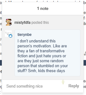 @tierynbe I think it is from when Lil’ Sister No More was posted in Incest by a mistake on the admin’s side. It is by far the most viewed story of mine and it has a pile of generally negative comments.   After that, every story I posted in Fetish