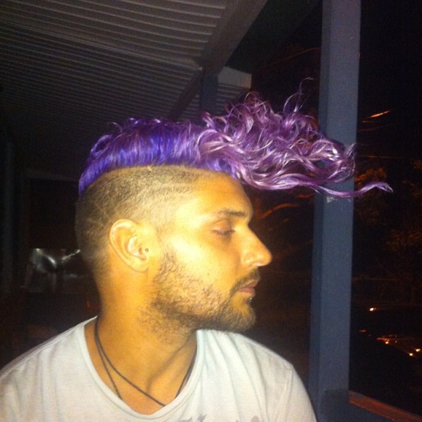 Ygallery Salon | fashionable hair + ART — purple hair This boy is on FIRE!!  #purpleflames...