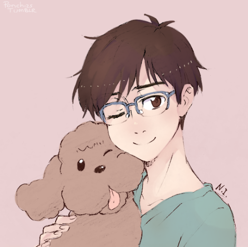 ponchizs:Yuri and Makkachin official sketches! \(^ヮ^)/