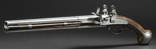 Four barrel flintlock pistol crafted by Peter Meseen of Utrecht, circa 1660.from Hermann Historica