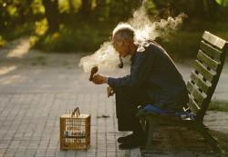 untrustyou:  Thomas Höpker China. 1984. Beijing. Old man with his pet bird in Ritan Park.