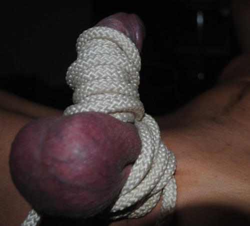 I love this secure feeling of rope around my balls.
