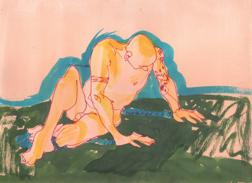 Model: Jeff  Ink and/or watercolor on paper, 11"x14" Matt Bernson 2013