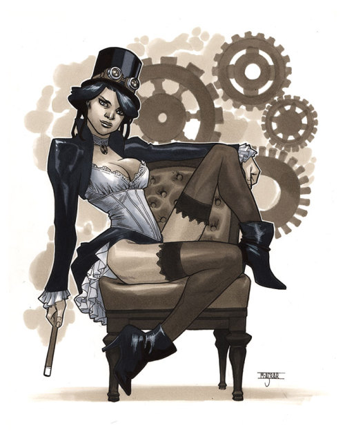 thebestthereiswaswillbe:  Mahmud Asrar showcasing his talent with this collection of steampunk ladies of the MCU and DCU 