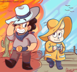 lambitymoon:  Took a break from drawing art I can’t show yet to make this little something! It’s Steven and Onion as their favorite GUYS from “Onion Trade”. Not one of my favorite episodes, but it was entertaining nonetheless. ;)