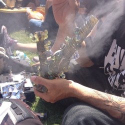 weedporndaily:  Hippy style dabbing at Hippy Hill yesterday for 4/20! The homie @bhombing_america ripping my @mrgrayglass had a dope time but it’s safe to say next year I’m going to Denver haha hope everybody else had a good day ✌️✌️✌️ by