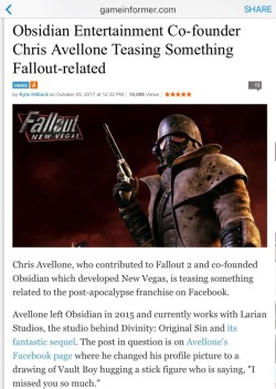 lesbianrey:  gameinformer.com/b/news/archive/2017/10/05/obsidian-entertainment-co-founder-chris-avellone-teasing-something-fallout-related.aspx