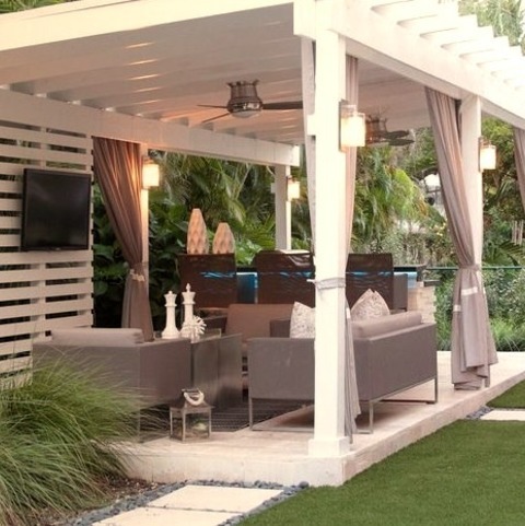 Patio Outdoor KitchenAn Illustration Of A Medium-sized, Modern Backyard Kitchen With A Gazebo.