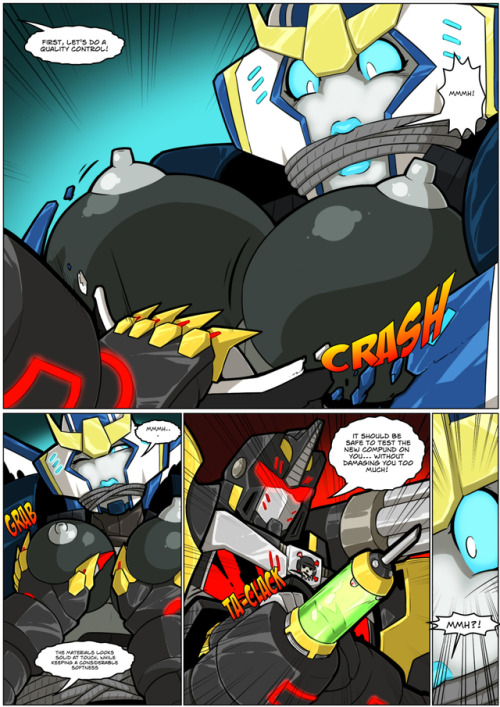 first three pages (and so far the only ones done) of another Transformers-related hentai comic featu