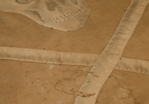 ltwilliammowett:A genuine skull-and-crossbones pirate ship flag from the 1700s, from the Barbary Coa