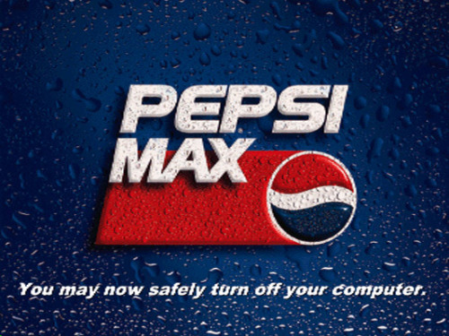 never-obsolete: Pepsi Max custom shutdown screens for Windows 95/98
