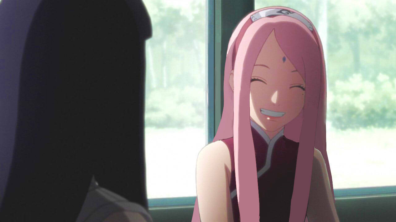 sasusakuonly:  Sakura with long hair…………and lipstick 😍 (x)