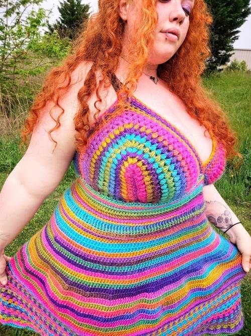 ♡ Crochet Customizable Rainbow Mini Dress by TrueKnotCrochet ♡