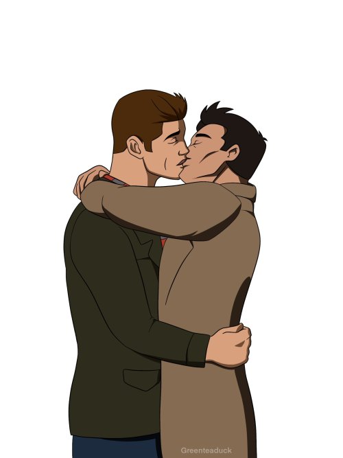 greenteaduck: After watching Scoobynatural I knew I had to 1) put Dean’s kissy face to good us