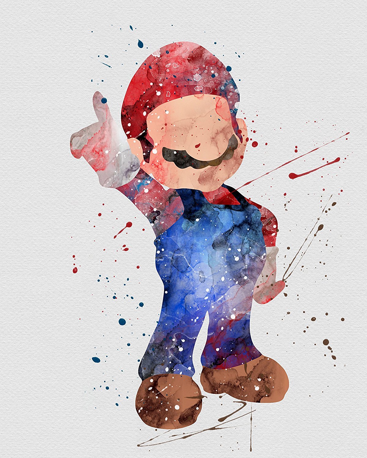 retrogamingblog:  Watercolor Mario made by Jonny&amp;Britt