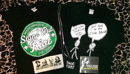 tank-grrl:  tank-grrl:  tank-grrl:  Ho fucking ho!Getting in the Christmas Spirit, I thought I’d give away some of this here shit. The tees I cut up and never ever wore, the two smaller ones are probably good to be made into patches of some kind, they