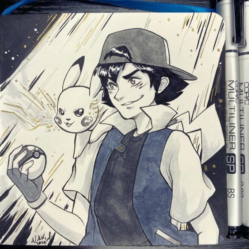 ⚡️Day 7: Ash Ketchum and Pikachu from “Pokémon”. I’ll never forget the days of being a kid and wakin