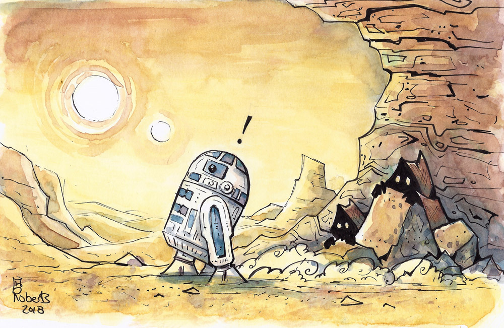 corinneart:  Week 29 - Tatooine. Inspired by feeling that Summer heat but realizing