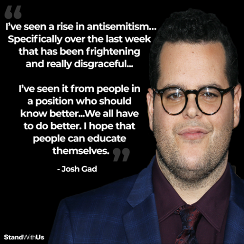 Jewish Hollywood Josh Gad has taken a stand against the virus of antisemitism that is continuing to 