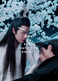 valyrianpoem: The Untamed //  “Lan Zhan, answer me.” “You have always been a model among disciples. What on earth have you done to deserve such severe punishment? Lan Zhan, answer me. […] For all these years, I thought I know who he is, but…